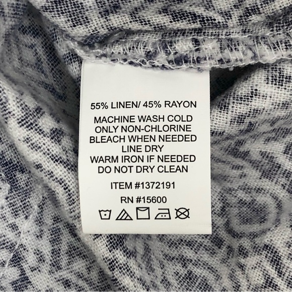 Briggs Wm's Linen Blend Short • Sz L • Navy Print • NWT - Picture 9 of 9